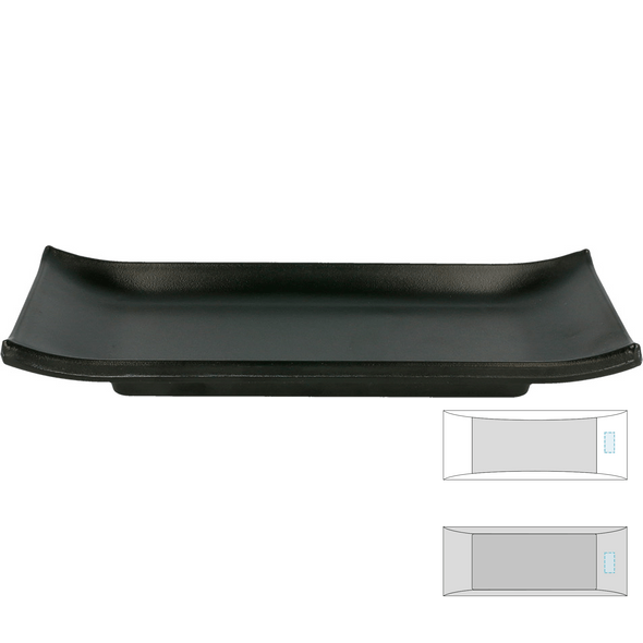 Platos negros para sushi de melamina